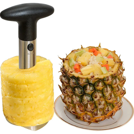 Stainless Steel Pineapple Corer & Slicer | Easy-to-Use Peeler & Fruit Cutter - Home Chef Hub