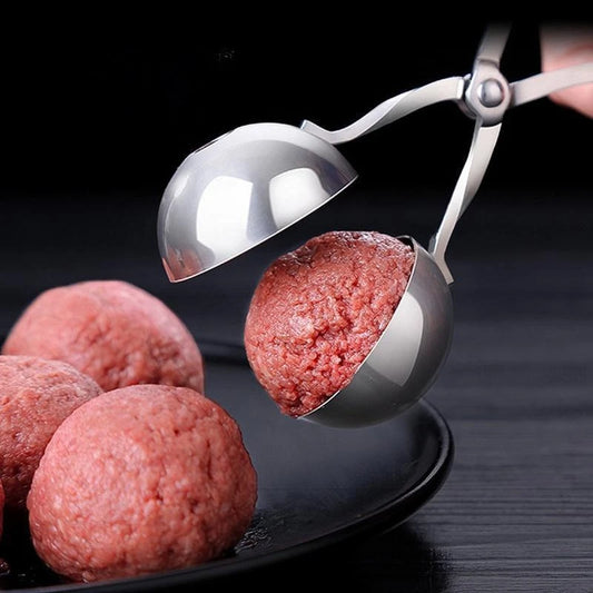 Stainless Steel Meatball Maker Tool | Round Rice Ball Shaper & Spoon for Perfect Meatball Making - Home Chef Hub