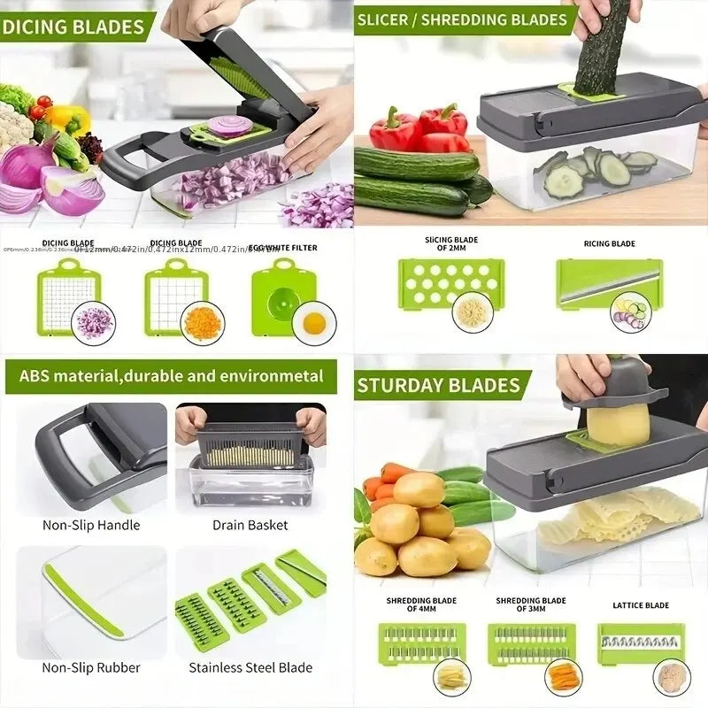 Multi-Function Vegetable Cutter – Effortless Slicing & Chopping - Home Chef Hub