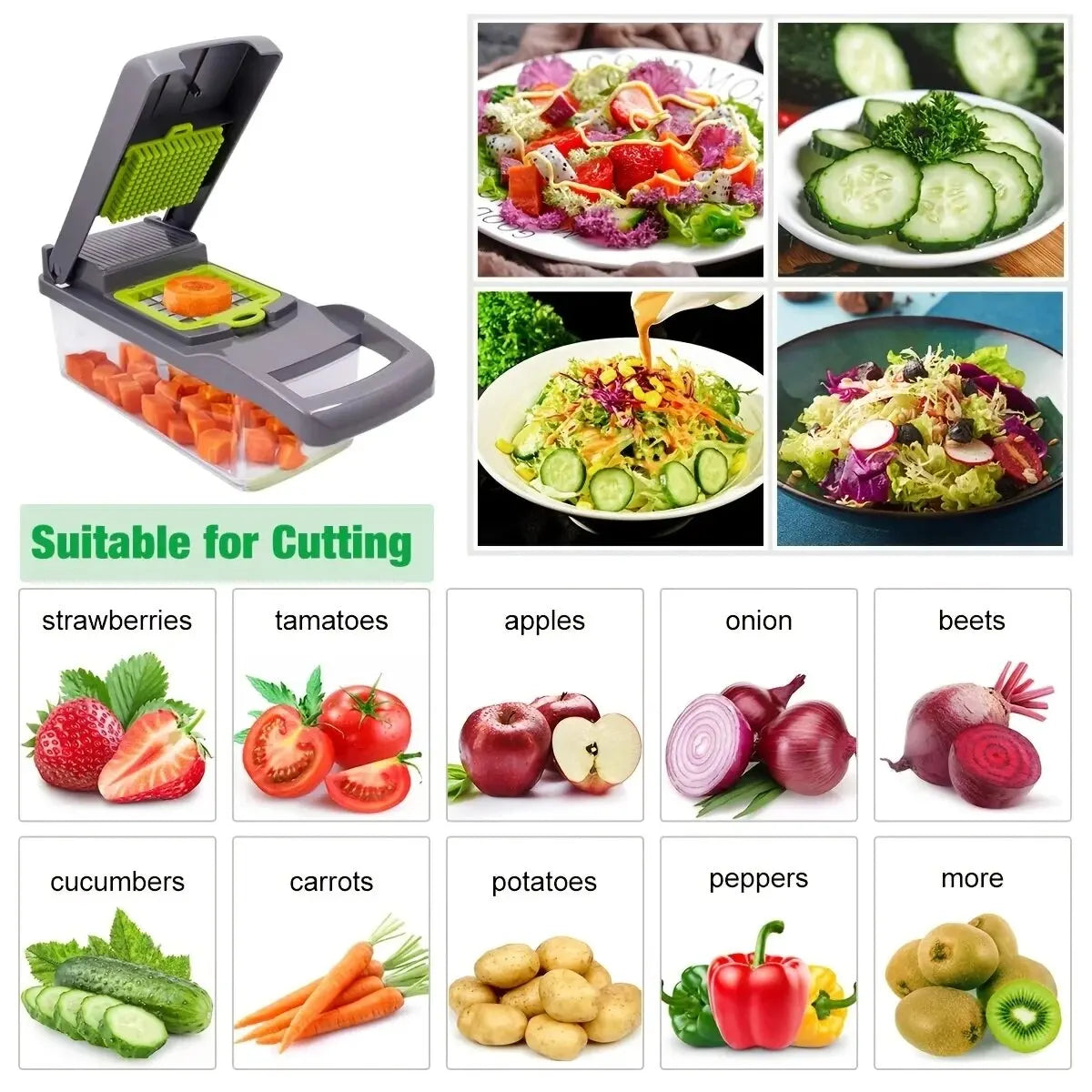 Multi-Function Vegetable Cutter – Effortless Slicing & Chopping - Home Chef Hub